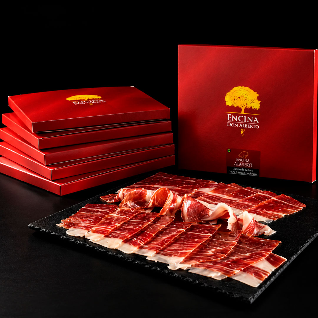Jamon-cortado-actualizado-2026 Jamón de bellota 100% ibérico loncheado Don Alberto Pata Negra - Imagen 1